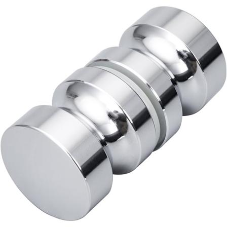 Dørgreb i aluminium til bruseniche, par, med rille, knopper, greb til bruseniche
