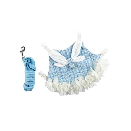 1/2/3/5 Kaninväst Sele koppel Set Kläder Mjuk husdjurskostym Blue S 1Set