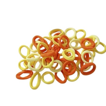 Elastiska hårsnoddar - Hårband - 100st - 20mm - Gul mix