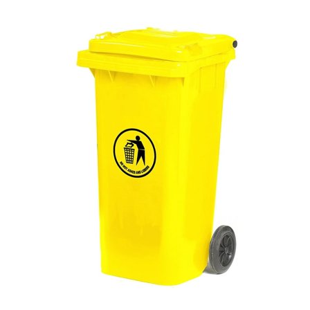 Universal wheelie bin, 940x460x550 mm, 120 L, yellow