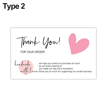 30PCS / Pack tack för din beställning Uppskatta kort TYP 2 TYP