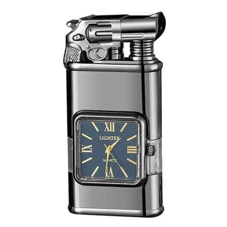 Personlig preget lighter med klokke Lett bærbar lighter Gave til jubileum