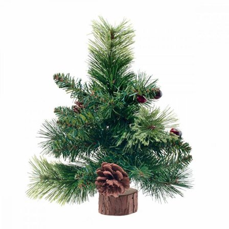2-Pack - Mini Julgran med Kottar 25 cm - Grön - Jul - Juldekoration