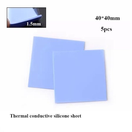 5 st Silikon Thermal Pad Thermal Pad Sheet 40X40MM 1,5MM