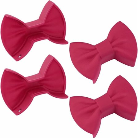 Silikon skyddshandtag Kökshandtag Hylsa Handtag för stekpannor Grytor Stekpannor 4 st (Mörkröd)