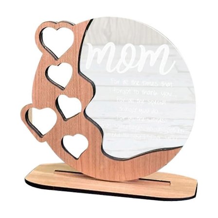 Äiti Puinen Mini Sydänlaatta Äitienpäivälahjat Äidille Hänen Syntymäpäivänään Henkilökohtainen Lahjakoriste B