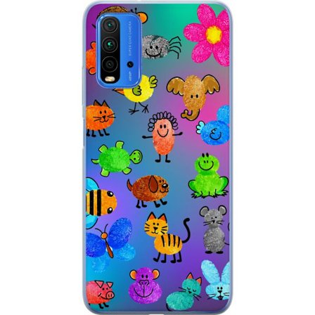 Yhteensopiva Puhelinkuori Xiaomi Redmi Note 9 4G Little Scribble Friends