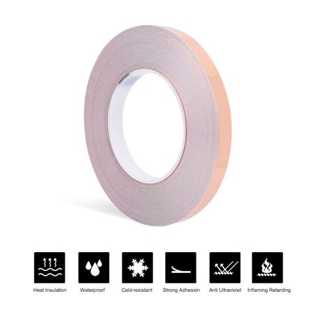 Enkel sida ledande sköld stark hållbar multianvändning kopparband (1,2 cm x 50 m)