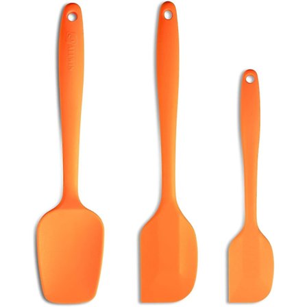 Silikonspatel 3-delad set, ergonomiska värmebeständiga spatlar, non-stick gummispatlar med st