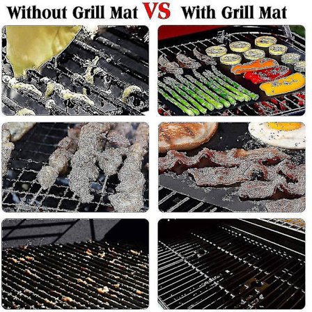 3 kpl grillimattoa Bbq grillimatot tarttumattomat uudelleenkäytettävät grillausmatot