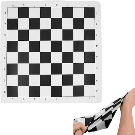 Mustavalkoinen - 43*43cm shakkilauta, rullattava shakkilauta, kannettava shakkimatto, aikuisten lasten shakkipelin tarvikkeet, mustavalkoinen