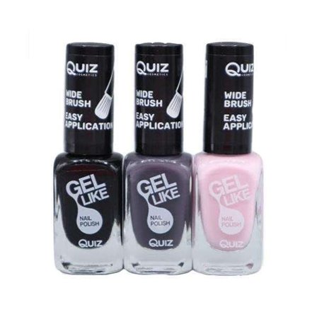 3st nagellack, nail polish - Svart, Grå, Rosa