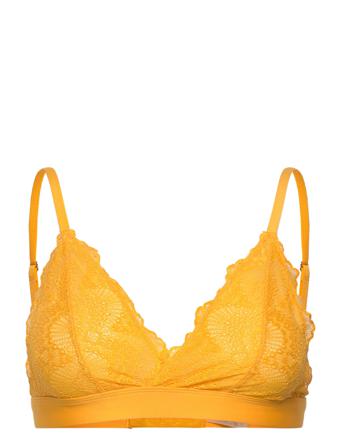 Mango Lace Lined Bralette Yellow Understatement Underwear