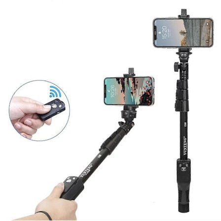 YUNTENG 1288 Justerbar 127 cm Aluminiumlegering Selfie Stick med Bluetooth Fjärrkontroll för Smartphones & Kameror-Perfekt
