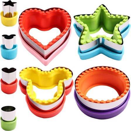 Sandwichkutter og forsegler, 4-delt skorpefritt brød- og pannekakepressesett – runde, hjerte-, stjerne-, Mikke Mus-hodeformer – DIY-kake og bøyd