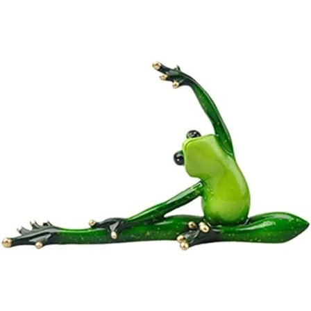【xj】Froskefigur 3D Yoga Frosk Statue Morsom Kreativ Skrivebordsdekorasjon