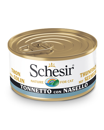 Schesir Tonnetto Con Nasello Lattina Cibo Umido Gatto Adulto 85g