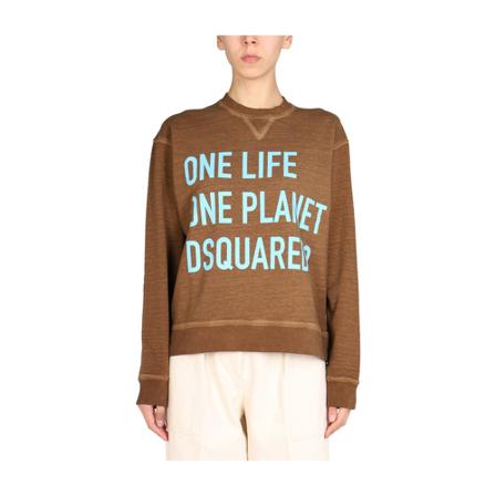 Dsquared2, Sweatshirts Brązowy, Mężczyzna, Rozmiar: S