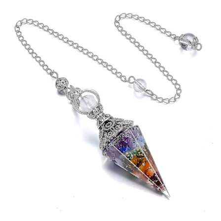 Chakra Crystal Pendel Hexagonal Reiki Healing Crystal Points Ädelsten Dowsing Pendel för spådom Scrying Wicca