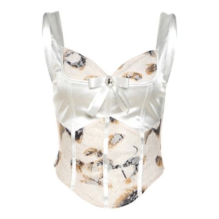 Damtopp med hög midja halvkjol WHITE S1 1