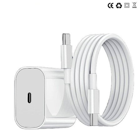 Laturi iPhone 15 / iPhone 16 / iPhone 17 + 2M kaapeli Pikalaturi USB-C - USB-C