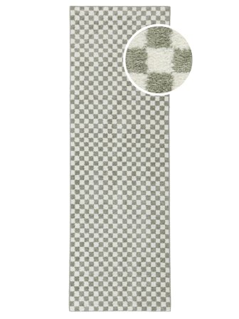 Scandina Washable 80X250 Small Light Green/White Runner Rug