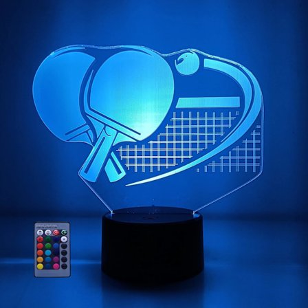 Kreativ 3D Ping Pong-paddla nattlampa USB-driven fjärrkontroll beröringsbrytare LED-dekorlampa optisk illusion 3D-lampa 7/16 färger som ändras Ch