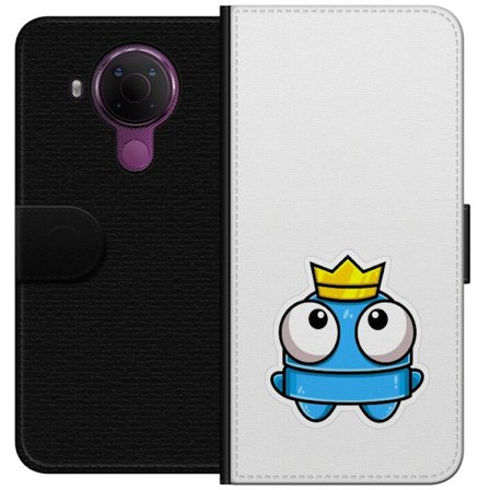 Kompatibel Tegnebogsetui til Nokia Nokia 5.4 Blå tegnet figur med krone og store øjne i legende kongelig stil