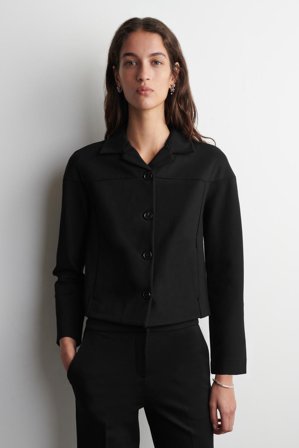 COS Women's Boxy Jersey Jacket in Black