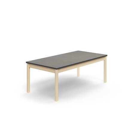 Stół DECIBEL, 1600x800x590 mm, dźwiękochłonne linoleum, brzoza/ciemnoszary