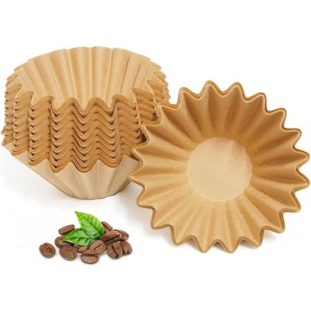 Filterkaffe, kurvfilterkaffefiltre, engangs kaffefiltre til 1-2 kopper, pakke med 200 papirfilterkurve, naturlig brun, café og kontor