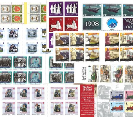 Isle of Man - 10 frimærkehæfter og hæftesammentryk 1973-2005 - Postfrisk