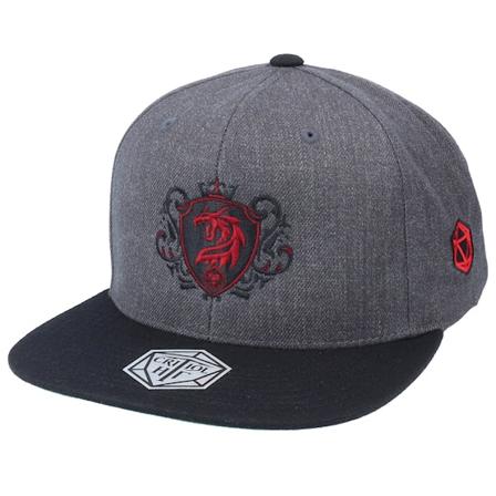 Critiql Hit - Grey snapback Czapka Z Daszkiem - Red Dragon Crest Charcoal Grey/Black Snapback @ Hatstore