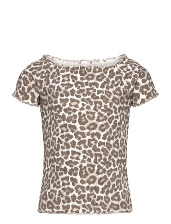 Lindex | Top Rib With Curly Hem And Aop | 128