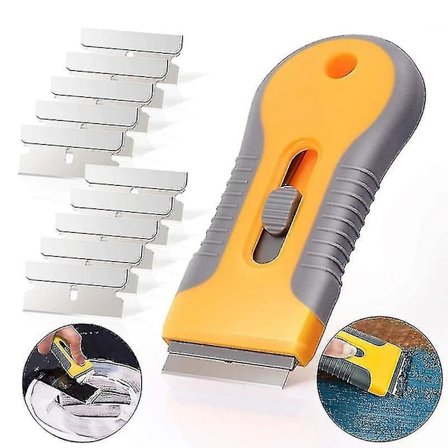 Glassrengjøringsspade med dobbeltsidig blad for hjemmebruk, vindusdekorasjoner og mer