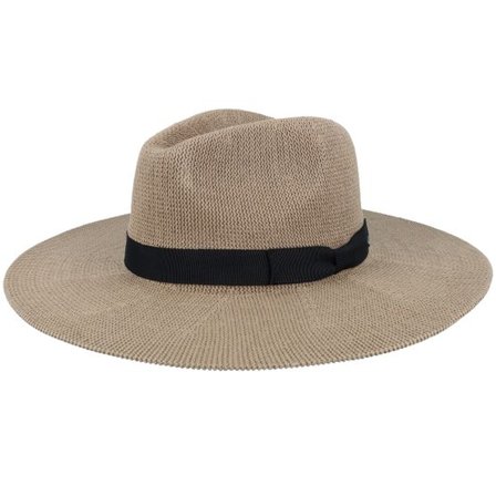 Brixton - Beige fedora Hatt - Lyons Knit Packable Hat Dark Tan/Black Fedora @ Hatstore