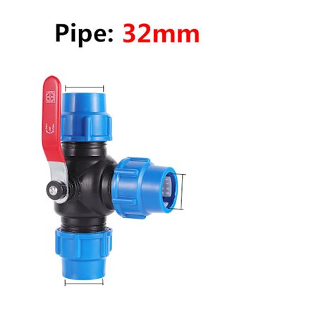 PE-stikforbindelsesrørfittings 32mm vandrør direkte forbindelsesled hurtigt forbindelseskugleventil landbrugsvanding tilbehør