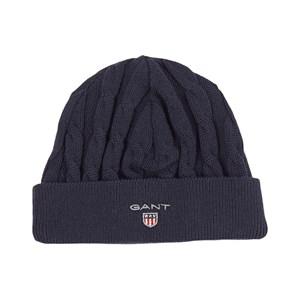 Kids - GANT Navy Logo Cable Knit Beanie One Size - Headwear - One size - Navy - Junge