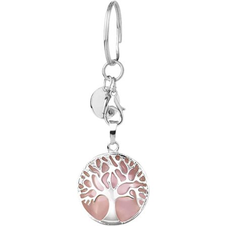 1 stk. Naturlig ædelstens nøglering, livets træ reiki litoterapi, L