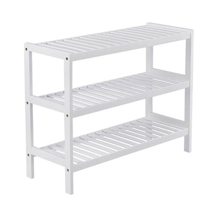 Plassbesparende Skohylle i Bambus med 3 Hyller - Perfekt for Gangen