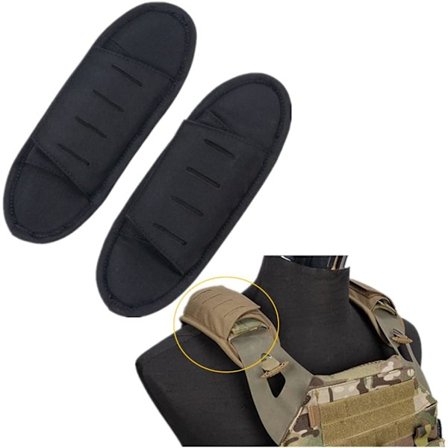 Olkapehmusteet taktiseen liiviin reppuun (Musta)