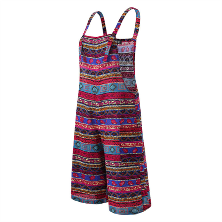 Kvinnor Jumpsuits Med Printed Fickor Multicolor Style Ärmlös