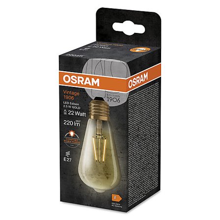 OSRAM LED Edison 1906 22 gold 2,5W 2400K E27