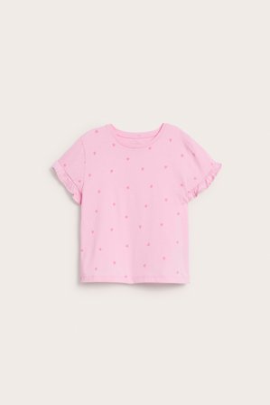 Kappahl | Hjärtmönstrad bomullstopp Ljusrosa 98/104 | Ljusrosa