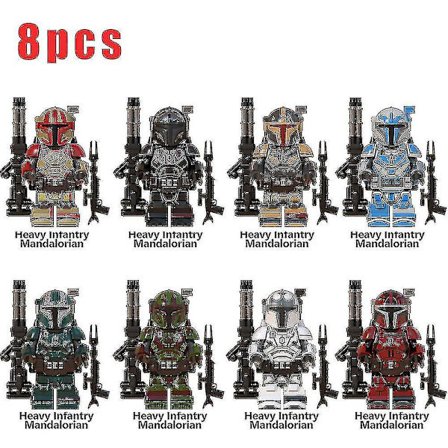 8 stk. Star Wars Heavy Infantry Mandalorian Minifigur Samlet Mini Byggeklodser Actionfigurer Legetøj Børn Julegave
