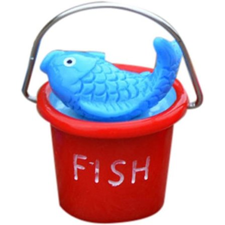 Hagetilbehør DIY bøtte stranddekorasjon harpiks miniatyr hjem håndverk hjemmedekor marine og sølv julepynt (rød, en størrelse)