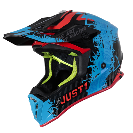 Casco Cross Just1 J38 Mask Blu-Rosso S