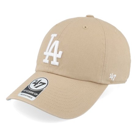 47 Brand - Beis unconstructed Gorra - Los Angeles Dodgers Ballpark Clean Up Khaki Dad Cap @ Hatstore