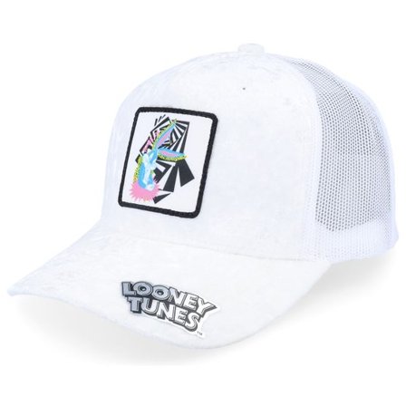 Looney Tunes - Vit trucker Keps - Bugs Bunny Velvet White Trucker @ Hatstore