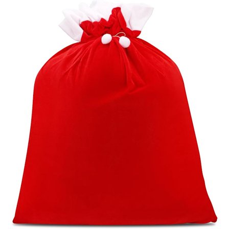 Stor Julemand Jule Snøretaske - Genanvendelige Ekstra Store Juletasker